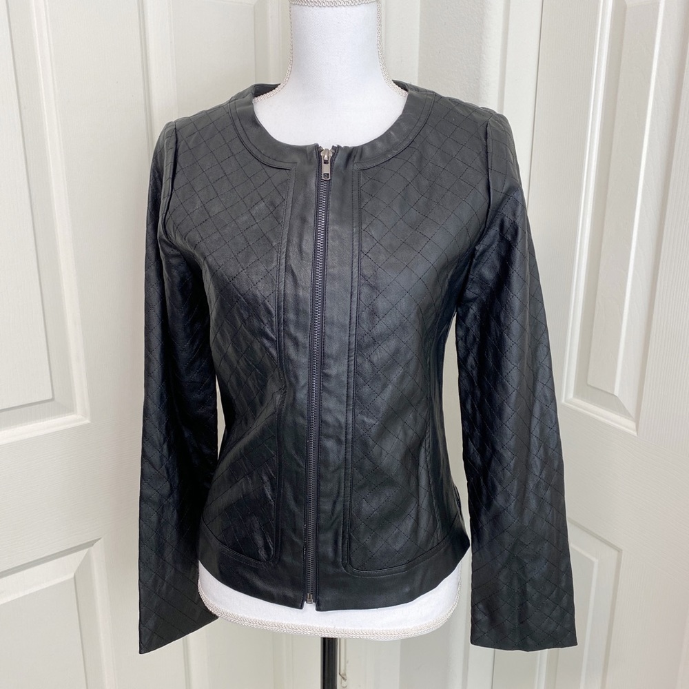 NWT Skies are blue faux leather jacket size S